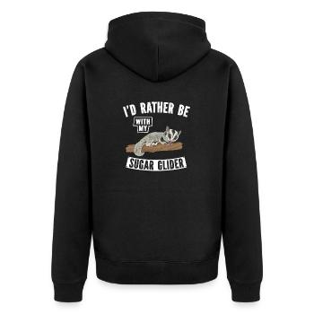Short-headed glider Sugar Glider - Unisex Premium Organic Zip Hoodie - black - Back - Nico (187cm)