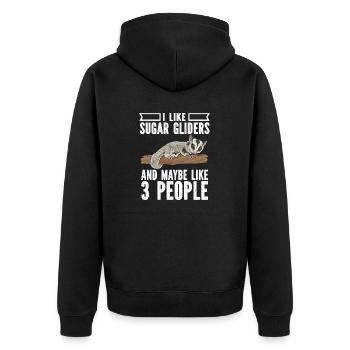 Short-headed glider Sugar Glider - Unisex Premium Organic Zip Hoodie - black - Back - Nico (187cm)