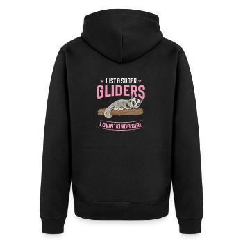 Short-headed glider Sugar Glider - Unisex Premium Organic Zip Hoodie - black - Back - Nico (187cm)