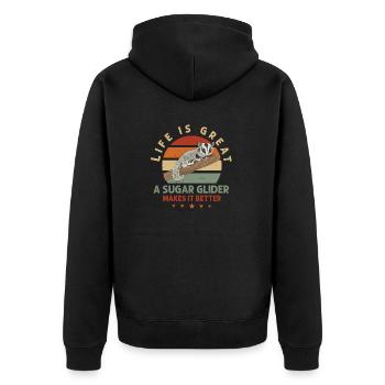 Short-headed glider Sugar Glider - Unisex Premium Organic Zip Hoodie - black - Back - Nico (187cm)