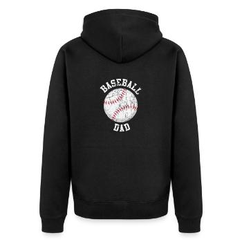 Vintage-Baseball-Vater - Unisex Premium Bio Zip Hoodie - Schwarz - Hinten - Nico (187cm)
