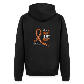 ADHS-Bewusstsein, Familie, die ihren Kampf unterstützt, ist - Unisex Premium Bio Zip Hoodie - Schwarz - Hinten - Nico (187cm)