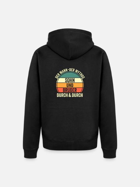 Sohn Bruder - Unisex Premium Bio Zip Hoodie - Schwarz