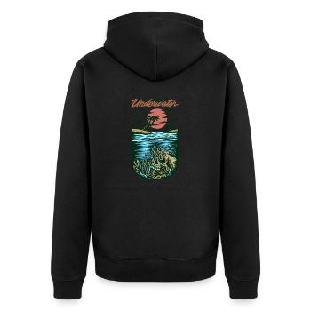 Crâne dans la mer - Veste à capuche bio Premium Unisexe - noir - Dos - Nico (187cm)