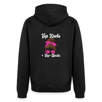 Indoor cycling bike workout - Unisex Premium Organic Zip Hoodie - black - Back - Nico (187cm)