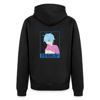 Anime Gay Boy Yaoi Design pour un femboy - Veste à capuche bio Premium Unisexe - noir - Dos - Nico (187cm)