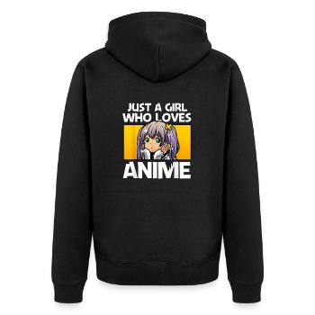 Anime Gift For n Girls Women Anime Merch Anime - Unisex Premium Organic Zip Hoodie - black - Back - Nico (187cm)