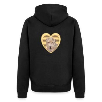Foxterrier - Hundeliebhaber - Hunde Herz - Unisex Premium Bio Zip Hoodie - Schwarz - Hinten - Nico (187cm)