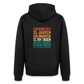 35 Jahre Fünfunddreißigster Geburtstag - Unisex Premium Bio Zip Hoodie - Schwarz - Hinten - Nico (187cm)