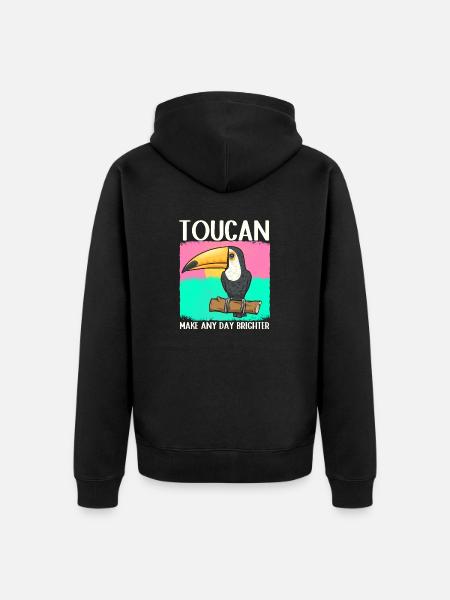 Toucan Bird Rainforest - Unisex Premium Organic Zip Hoodie - black