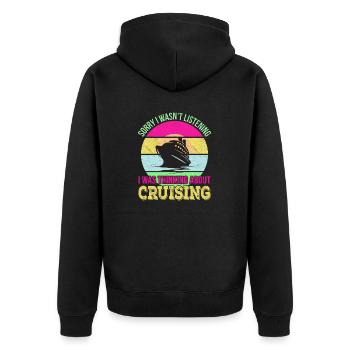 Désolé de ne pas écouter, je pensais à Cruises - Veste à capuche bio Premium Unisexe - noir - Dos - Nico (187cm)