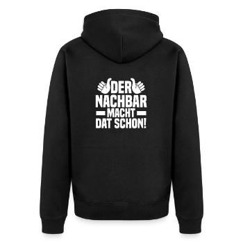 Einzug Umzug Nachbarn Nachbar - Unisex Premium Bio Zip Hoodie - Schwarz - Hinten - Nico (187cm)