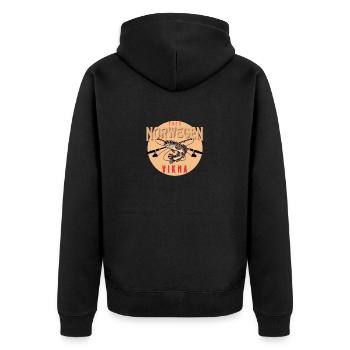 Angelurlaub Angeltour in Norwegen Vikna - Unisex Premium Bio Zip Hoodie - Schwarz - Hinten - Nico (187cm)