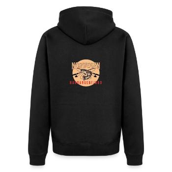 Angelurlaub Angeltour in Norwegen Hardangerfjord - Unisex Premium Bio Zip Hoodie - Schwarz - Hinten - Nico (187cm)