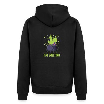 I Melt Funny Halloween Witch Green Pool Doctrine - Unisex Premium Organic Zip Hoodie - black - Back - Nico (187cm)