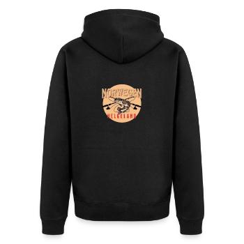 Vacances de pêche Voyage de pêche en Norvège Hitra - Veste à capuche bio Premium Unisexe - noir - Dos - Nico (187cm)