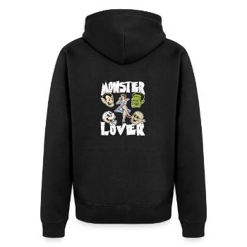 Monster Lover Skeleton Funny Halloween Party - Veste à capuche bio Premium Unisexe - noir - Dos - Nico (187cm)