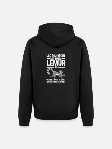 Lemur - Unisex Premium Bio Zip Hoodie - Schwarz