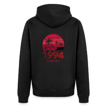 Jahrgang 1994 Limitierte Auflage Rot - Unisex Premium Bio Zip Hoodie - Schwarz - Hinten - Nico (187cm)