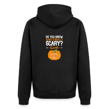 Savez-vous ce qui est vraiment effrayant Gémeaux - Veste à capuche bio Premium Unisexe - noir - Dos - Nico (187cm)
