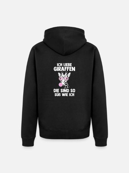 Giraffe Giraffen - Unisex Premium Bio Zip Hoodie - Schwarz