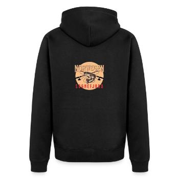Angelurlaub Angeltour in Norwegen Sognefjord - Unisex Premium Bio Zip Hoodie - Schwarz - Hinten - Nico (187cm)