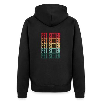 Pet Sitting Cat Dog Pet Sitter - Veste à capuche bio Premium Unisexe - noir - Dos - Nico (187cm)