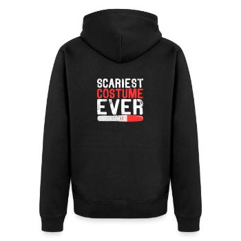 Scariest Costume Ever Funny Halloween - Unisex Premium Organic Zip Hoodie - black - Back - Nico (187cm)