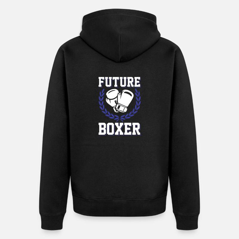 boxer future - Unisex Premium Bio Zip Hoodie - Schwarz