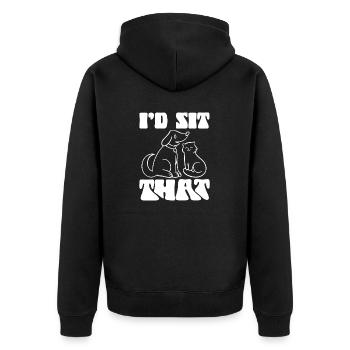 Haustierbetreuung Katze Hund Haustiersitter - Unisex Premium Bio Zip Hoodie - Schwarz - Hinten - Nico (187cm)