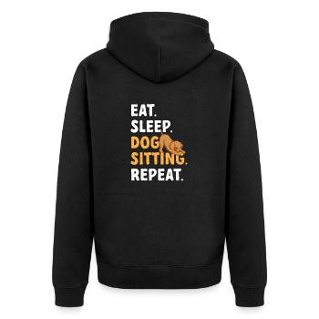 Haustierbetreuung Katze Hund Haustiersitter - Unisex Premium Bio Zip Hoodie - Schwarz - Hinten - Nico (187cm)