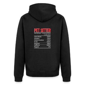 Haustierbetreuung Katze Hund Haustiersitter - Unisex Premium Bio Zip Hoodie - Schwarz - Hinten - Nico (187cm)