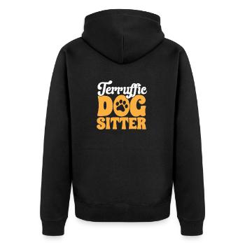 Haustierbetreuung Katze Hund Haustiersitter - Unisex Premium Bio Zip Hoodie - Schwarz - Hinten - Nico (187cm)