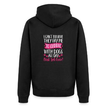 Pet Sitting Cat Dog Pet Sitter - Unisex Premium Organic Zip Hoodie - black - Back - Nico (187cm)