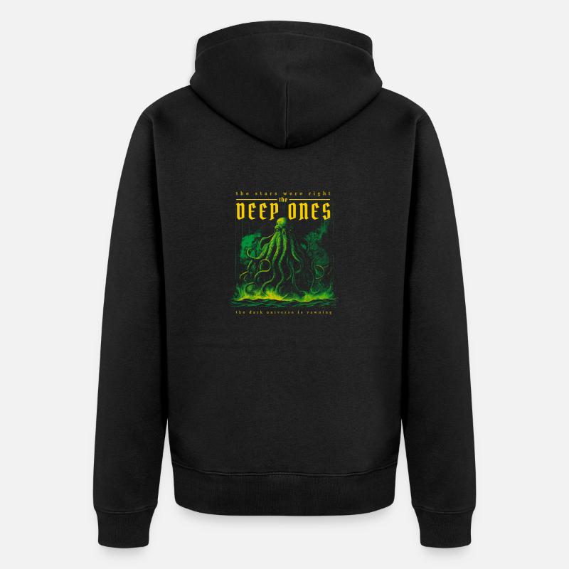 Monster mit Tentakeln - Unisex Premium Bio Zip Hoodie - Schwarz