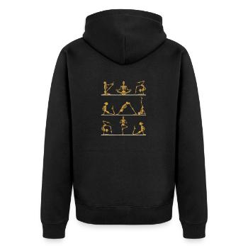 Yoga Squelettes Asana Namaste Méditation Drôle - Veste à capuche bio Premium Unisexe - noir - Dos - Nico (187cm)