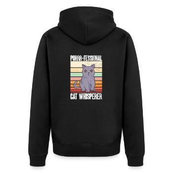 Haustierbetreuung Katze Hund Haustiersitter - Unisex Premium Bio Zip Hoodie - Schwarz - Hinten - Nico (187cm)