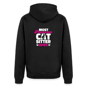Haustierbetreuung Katze Hund Haustiersitter - Unisex Premium Bio Zip Hoodie - Schwarz - Hinten - Nico (187cm)
