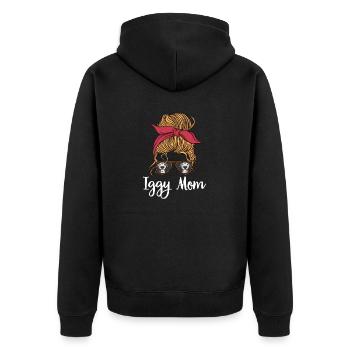Italienischer Windspiel Windhund Hunde - Unisex Premium Bio Zip Hoodie - Schwarz - Hinten - Nico (187cm)