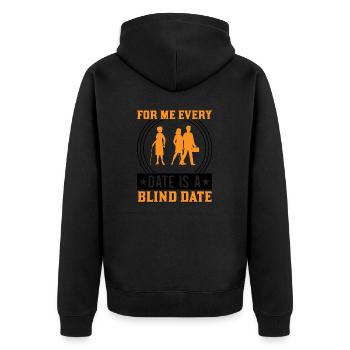 Blindheitsbewusstsein Gesetzlich Blind - Unisex Premium Bio Zip Hoodie - Schwarz - Hinten - Nico (187cm)