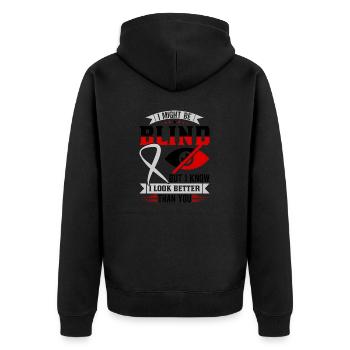 Blindness consciousness Blind by law - Unisex Premium Organic Zip Hoodie - black - Back - Nico (187cm)