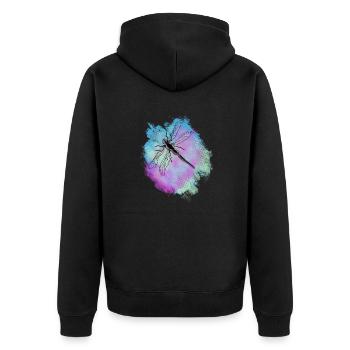 Dragonfly - colorful - watercolor - hippie - Unisex Premium Organic Zip Hoodie - black - Back - Nico (187cm)