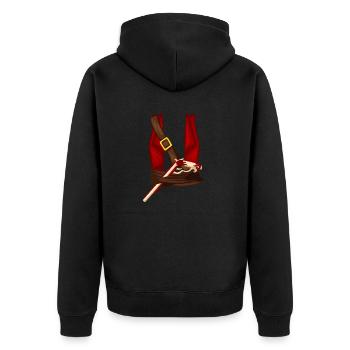 Piraten-Halloween-Karneval Maskerade Kostüm-Party - Unisex Premium Bio Zip Hoodie - Schwarz - Hinten - Nico (187cm)