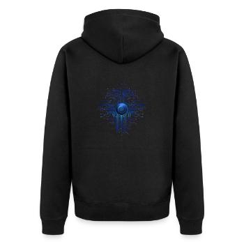 KI-Data-Science-Schaltung für maschinelles Lernen - Unisex Premium Bio Zip Hoodie - Schwarz - Hinten - Nico (187cm)