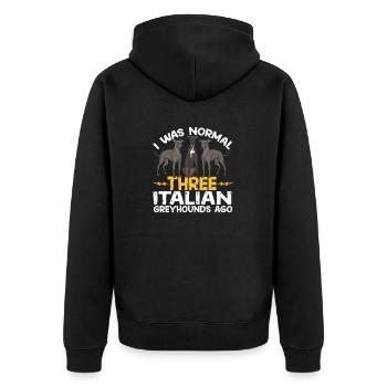 Italienischer Windspiel Windhund Hunde - Unisex Premium Bio Zip Hoodie - Schwarz - Hinten - Nico (187cm)