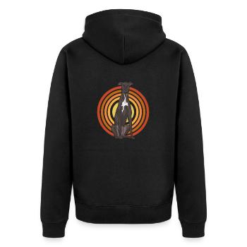Italian Greyhound Greyhound Dogs - Unisex Premium Organic Zip Hoodie - black - Back - Nico (187cm)