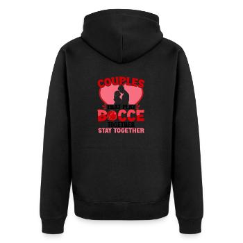 Boccia Spieler Boccia Spiel Boule - Unisex Premium Bio Zip Hoodie - Schwarz - Hinten - Nico (187cm)