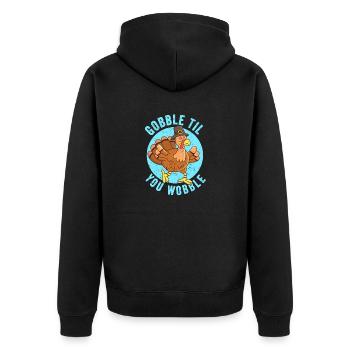 Gobble Til You Wobble Thanksgiving Day Mangez de la dinde - Veste à capuche bio Premium Unisexe - noir - Dos - Nico (187cm)