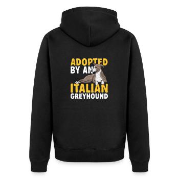 Italienischer Windspiel Windhund Hunde - Unisex Premium Bio Zip Hoodie - Schwarz - Hinten - Nico (187cm)