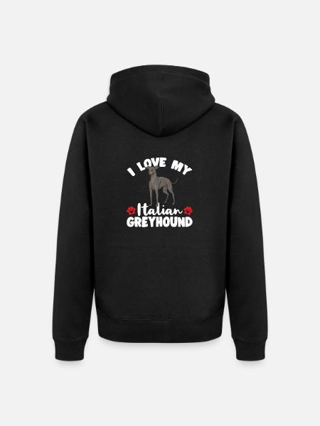 Italian Greyhound Greyhound Dogs - Unisex Premium Organic Zip Hoodie - black